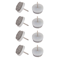 Pattini in feltro Fix-O-Moll con perno da 4 mm / Ø 20 mm - 8 pattini in feltro - A: 4,0 mm x D: 20,0 mm / bianco