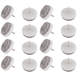 Pattini in feltro Fix-O-Moll con perno da 4 mm / Ø 24 mm - 16 pattini - A: 4,0 mm x D: 24,0 mm / Bianco