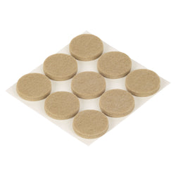 Patins pour parquet Fix-O-Moll 5 mm / Ø 28 mm - Lot de 9 patins - H : 5,0 mm x D : 28,0 mm / beige