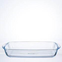 O-CUISINE Set de Plat à four en verre 3 pcs. - Tranparent / L: 29 cm x H: 9 cm x L: 25 cm