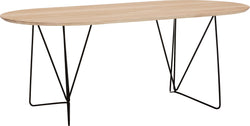 Table ELIANA - Marron clair / L : 200 cm x P : 95 cm x H : 75 cm