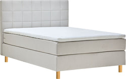 Lit à sommier tapissier MILA - L : 120,0 cm x P : 200,0 cm / Beige