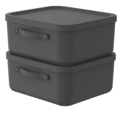 Lot de 2 caisses SE-MYTHEN 20 L - Noir / L : 38,0 cm x H : 34,5 cm x P : 39,5 cm