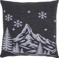 Coussin décoratif SCHNEEFLÖCKLI - Gris / L : 45,0 cm x H : 45,0 cm