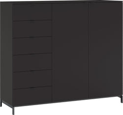 Credenza alta TILL - Grigio nerastro / L: 168.0 cm x P: 41.0 cm x A: 126.0 cm