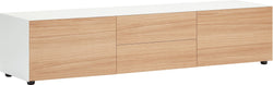LUX Lowboard - Weiss / Eiche / B: 180.0 cm x T: 46.0 cm x H: 37.5 cm