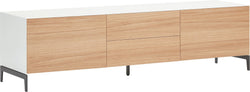 LUX Buffet bas - Blanc / Chêne / L: 180.0 cm x P: 46.0 cm x H: 49.5 cm
