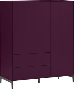 Credenza alta LUX - Melanzana / L: 100.0 cm x P: 46.0 cm x A: 123.5 cm