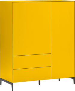 Credenza alta LUX - Giallo / L: 100.0 cm x P: 46.0 cm x A: 123.5 cm