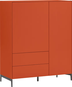 Credenza alta LUX - Arancione / L: 100.0 cm x P: 46.0 cm x A: 123.5 cm