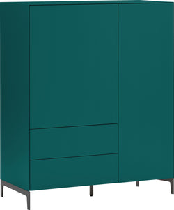 Credenza alta LUX - Petrolio / L: 100.0 cm x P: 46.0 cm x A: 123.5 cm