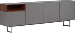 Buffet - Gris moyen / L: 196.0 cm x P: 40.0 cm x H: 82.6 cm