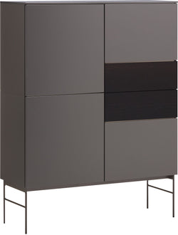 Buffet haut TILL - gris foncé / L: 112.0 cm x P: 41.0 cm x H: 146.4 cm