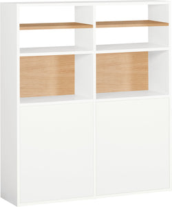 TARA Regal - Weiss / Eiche / B: 127.0 cm x T: 36.0 cm x H: 145.0 cm