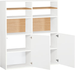 TARA Étagère - Blanc / Chêne / L: 127.0 cm x P: 36.0 cm x H: 145.0 cm