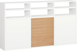 TARA Étagère - Blanc / Chêne / L: 180.0 cm x P: 33.0 cm x H: 110.0 cm