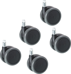 Jeu de roulettes à arrêt de sécurité pour sols durs 11 mm Set de roulettes pour parquet - Noir / P: 6.6 cm x H: 9.5 cm