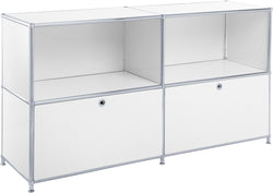 FLEXCUBE Sideboard - Weiss / B: 152.5 cm x T: 40.0 cm x H: 80.5 cm