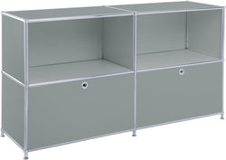 FLEXCUBE Sideboard - Grau / B: 152.5 cm x T: 40.0 cm x H: 80.5 cm