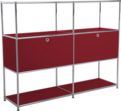 FLEXCUBE Highboard - Rot / B: 152.0 cm x T: 40.0 cm x H: 118.0 cm