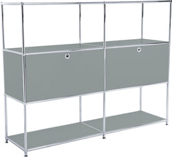 Buffet haut FLEXCUBE - Gris / L : 152,0 cm x P : 40,0 cm x H : 118,0 cm