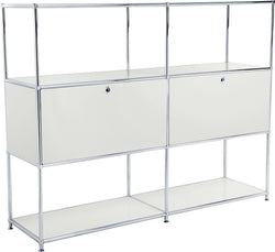 FLEXCUBE Highboard - Hellgrau / B: 152.0 cm x T: 40.0 cm x H: 118.0 cm
