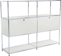 Buffet haut FLEXCUBE - Gris clair / L : 152,0 cm x P : 40,0 cm x H : 118,0 cm