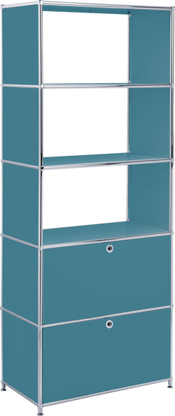 FLEXCUBE Scaffale - Petrolio / L: 77.0 cm x P: 40.0 cm x A: 193.0 cm