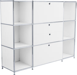 Buffet haut FLEXCUBE - Blanc / L : 152,0 cm x P : 40,0 cm x H : 118,0 cm