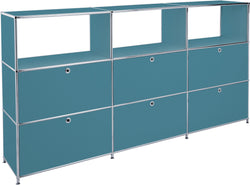 Buffet haut FLEXCUBE - Bleu pétrole / L : 227,0 cm x P : 40,0 cm x H : 118,0 cm