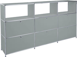 Credenza alta FLEXCUBE - Grigio / L: 227.0 cm x P: 40.0 cm x A: 118.0 cm