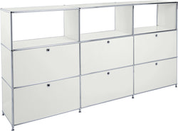 Credenza alta FLEXCUBE - Grigio chiaro / L: 227.0 cm x P: 40.0 cm x A: 118.0 cm