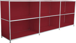 Credenza FLEXCUBE - Rosso / L: 227.0 cm x P: 40.0 cm x A: 80.5 cm