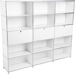 FLEXCUBE Scaffale - Bianco / L: 227.0 cm x P: 40.0 cm x A: 193.0 cm