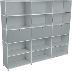 FLEXCUBE Scaffale - Grigio / L: 227.0 cm x P: 40.0 cm x A: 193.0 cm