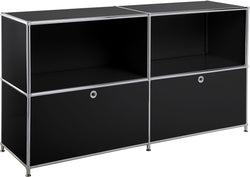 FLEXCUBE Sideboard - Schwarz / B: 152.5 cm x T: 40.0 cm x H: 80.5 cm