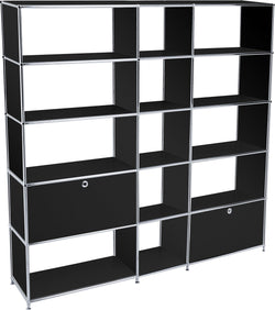 FLEXCUBE Etagère - Noir / L: 190.0 cm x P: 40.0 cm x H: 193.0 cm