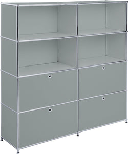 FLEXCUBE Etagère - Gris / L: 152.0 cm x P: 40.0 cm x H: 155.5 cm