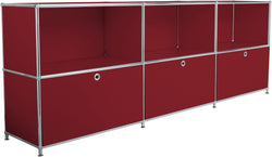 Credenza FLEXCUBE - Rosso / L: 228.0 cm x P: 40.0 cm x A: 80.5 cm