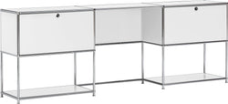 FLEXCUBE Schreibtisch - Weiss / B: 228.0 cm x T: 40.0 cm x H: 80.0 cm