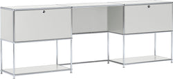 FLEXCUBE Schreibtisch - Hellgrau / B: 228.0 cm x T: 40.0 cm x H: 80.0 cm