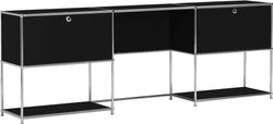 FLEXCUBE Schreibtisch - Schwarz / B: 228.0 cm x T: 40.0 cm x H: 80.0 cm
