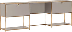 FLEXCUBE Bureau - Taupe / L: 228.0 cm x P: 40.0 cm x H: 80.0 cm