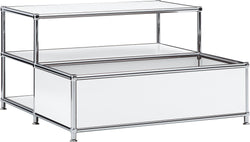 FLEXCUBE Table basse - Blanc / L: 77.5 cm x P: 77.5 cm x H: 43.5 cm