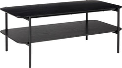 JENNIE Salontisch sz MDF/Eschefurn.Metal - Schwarz / B: 101.0 cm x T: 54.0 cm x H: 40.5 cm