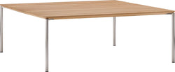 BAO Table basse - Chêne massif / acier inoxydable / L: 90.0 cm x P: 90.0 cm x H: 35.0 cm