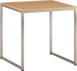 AVEA Beistelltisch - Eiche massiv / Edelstahl / B: 40.0 cm x T: 40.0 cm x H: 41.0 cm