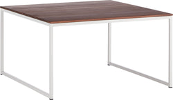 AVEA Salontisch - Nussbaum massiv / grau / B: 65.0 cm x T: 65.0 cm x H: 36.0 cm