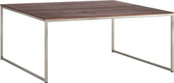 AVEA Table basse - Noyer massif / acier inoxydable / L: 90.0 cm x P: 90.0 cm x H: 40.0 cm