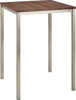 ALEXIS II Table de bar - noyer / L: 80.0 cm x P: 80.0 cm x H: 110.0 cm